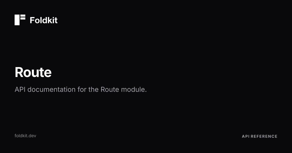 Route - Foldkit | Effect-TS Frontend Framework