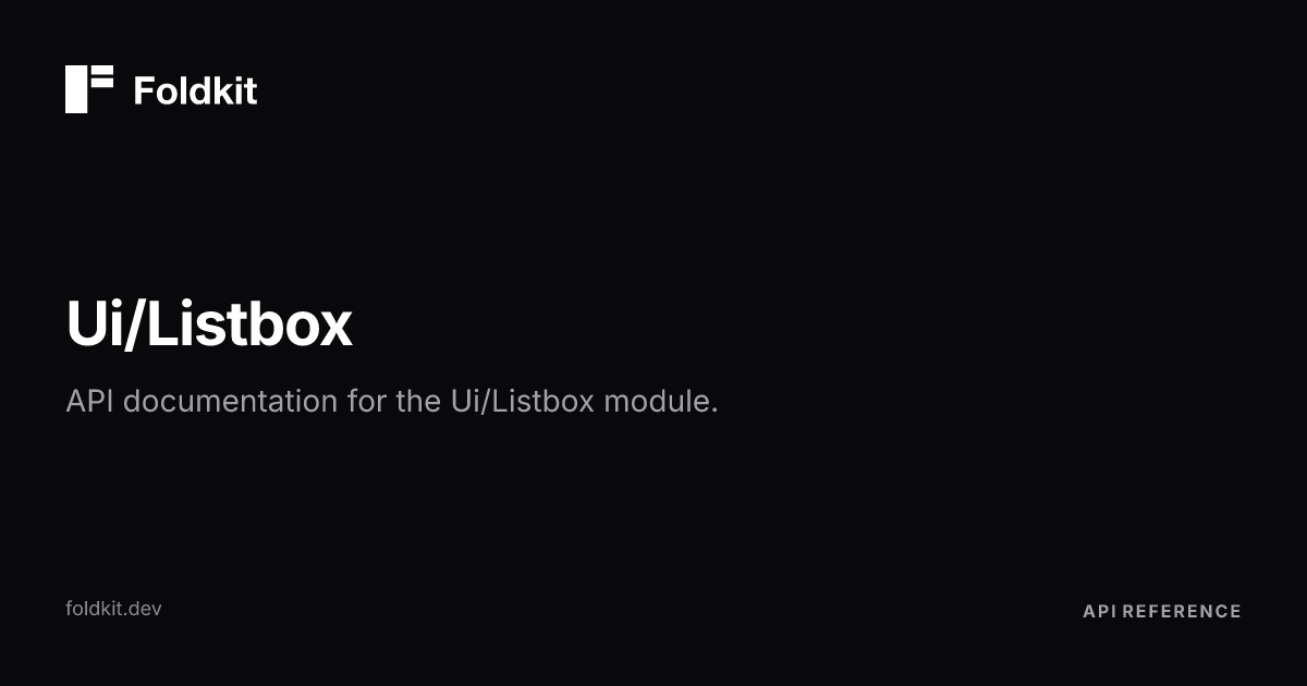 Ui/Listbox - Foldkit | Effect-TS Frontend Framework