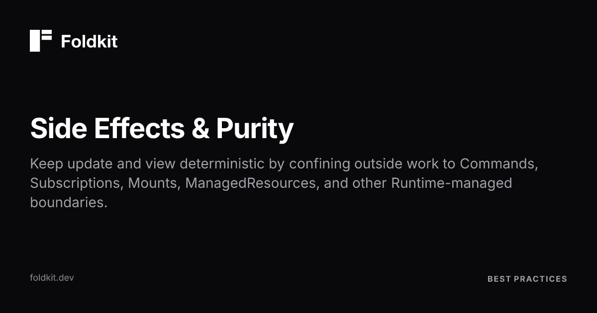 Side Effects & Purity - Foldkit | Effect-TS Frontend Framework