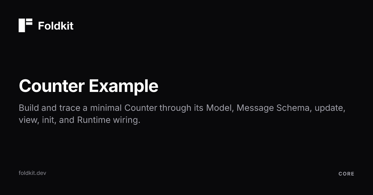 Counter Example - Foldkit | Effect-TS Frontend Framework