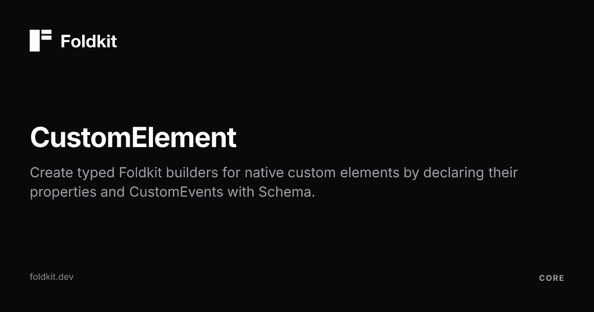 CustomElement - Foldkit | Effect-TS Frontend Framework