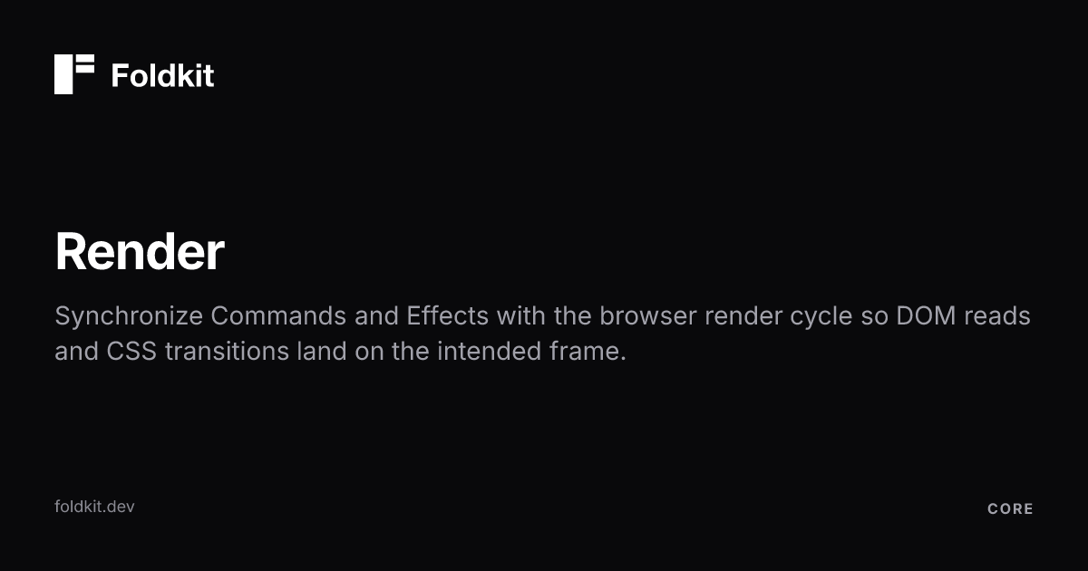 Render Core Render - Foldkit | Effect-TS Frontend Framework