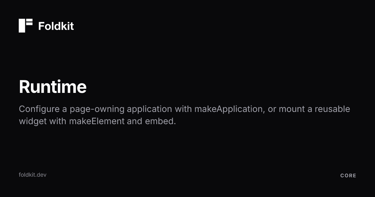 Runtime - Foldkit | Effect-TS Frontend Framework