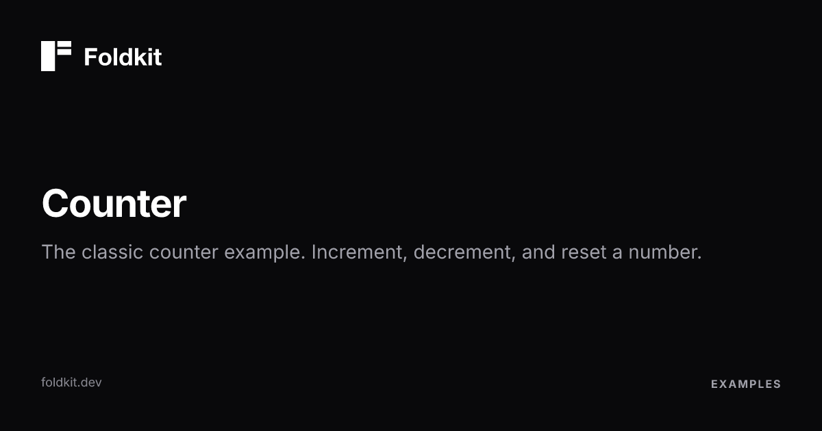 Counter - Foldkit | Effect-TS Frontend Framework