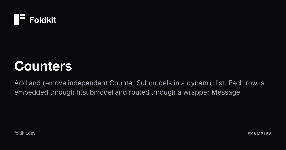 Counters - Foldkit | Effect-TS Frontend Framework