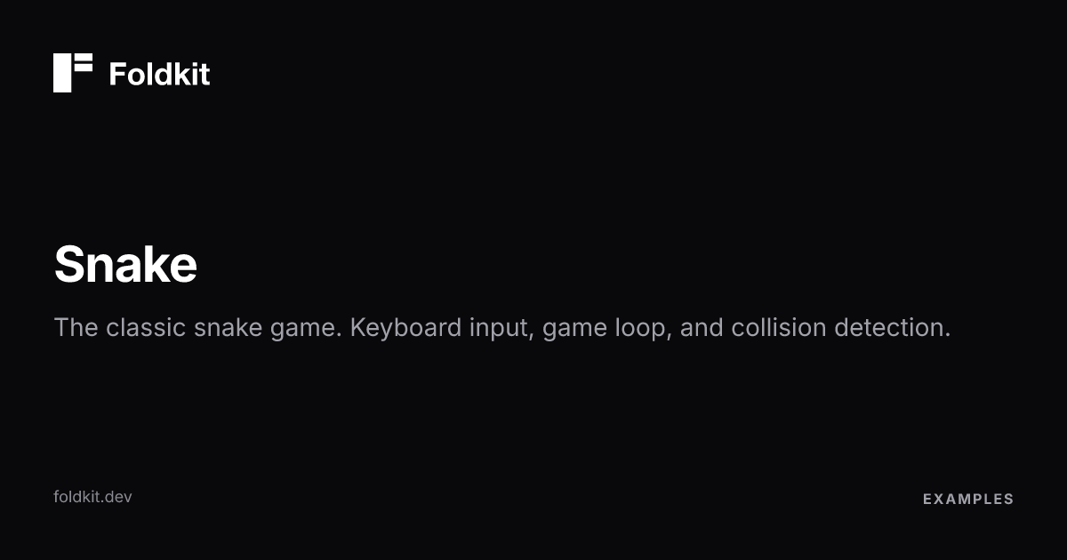 Snake - Foldkit | Effect-TS Frontend Framework