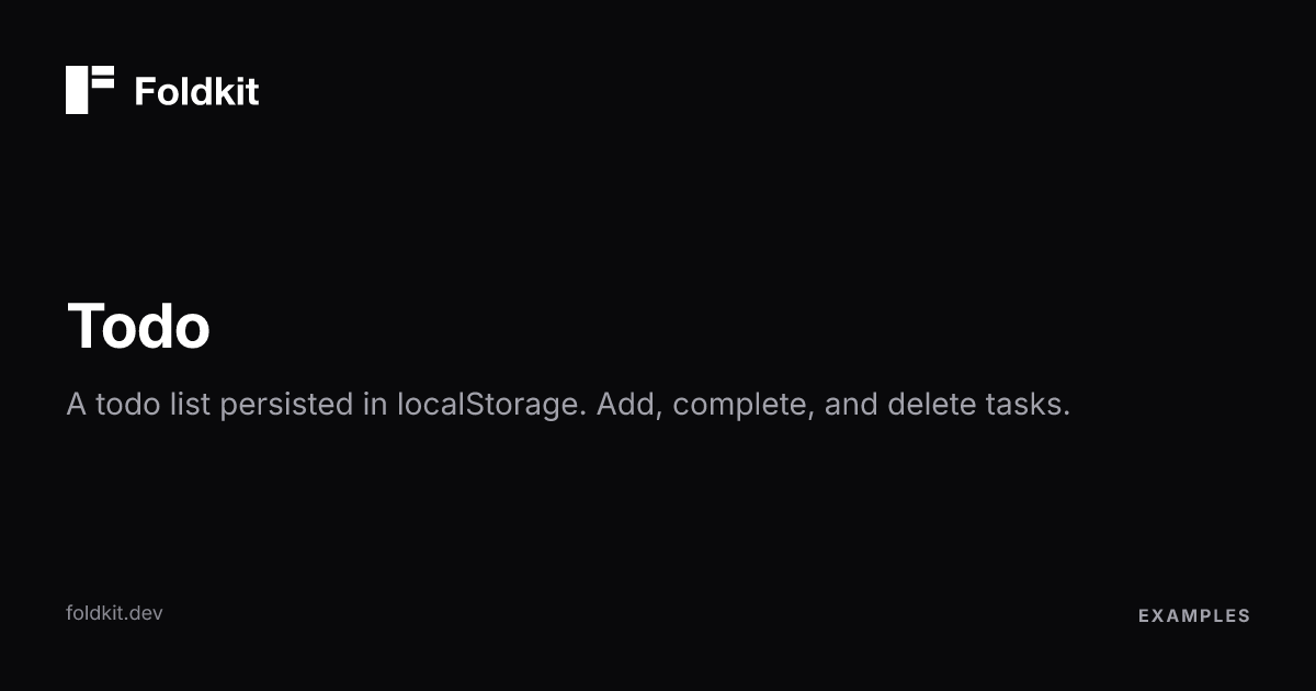 Todo - Foldkit | Effect-TS Frontend Framework