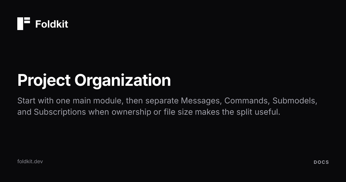 Project Organization - Foldkit | Effect-TS Frontend Framework