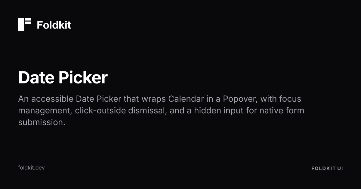 Date Picker - Foldkit | Effect-TS Frontend Framework