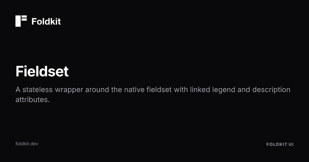 Fieldset | Foldkit