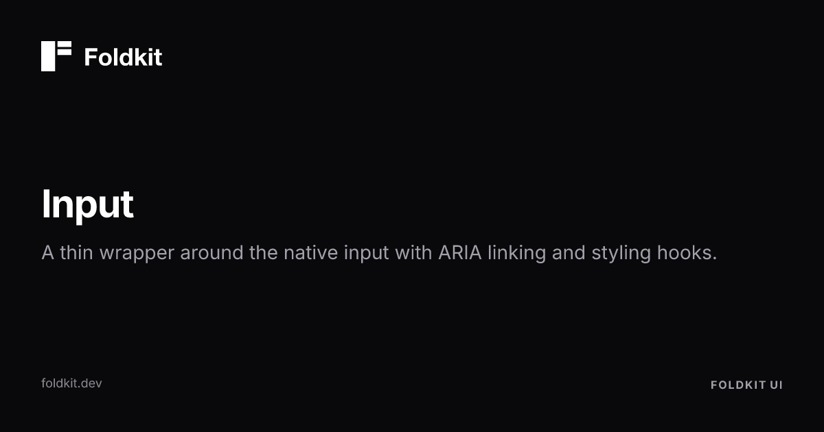 Input - Foldkit | Effect-TS Frontend Framework