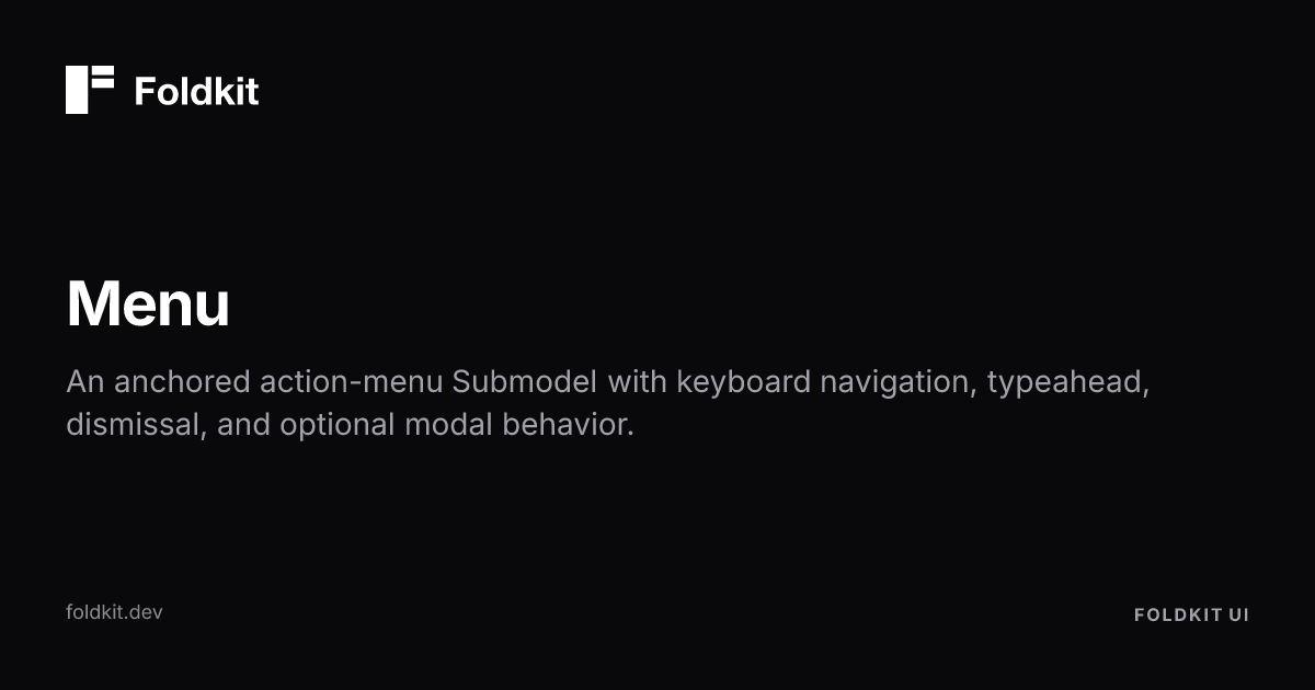Menu - Foldkit | Effect-TS Frontend Framework
