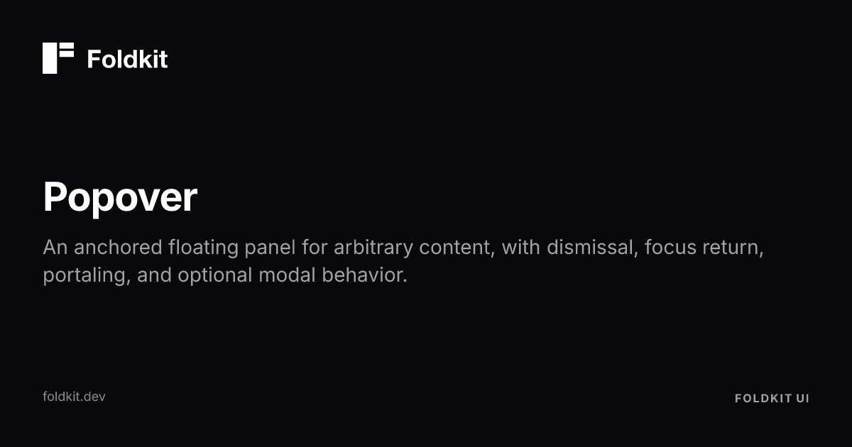 Popover - Foldkit | Effect-TS Frontend Framework