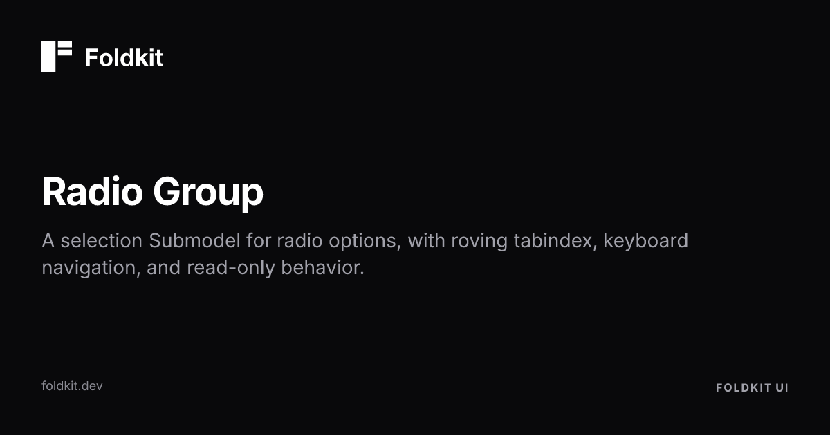 Radio Group - Foldkit | Effect-TS Frontend Framework
