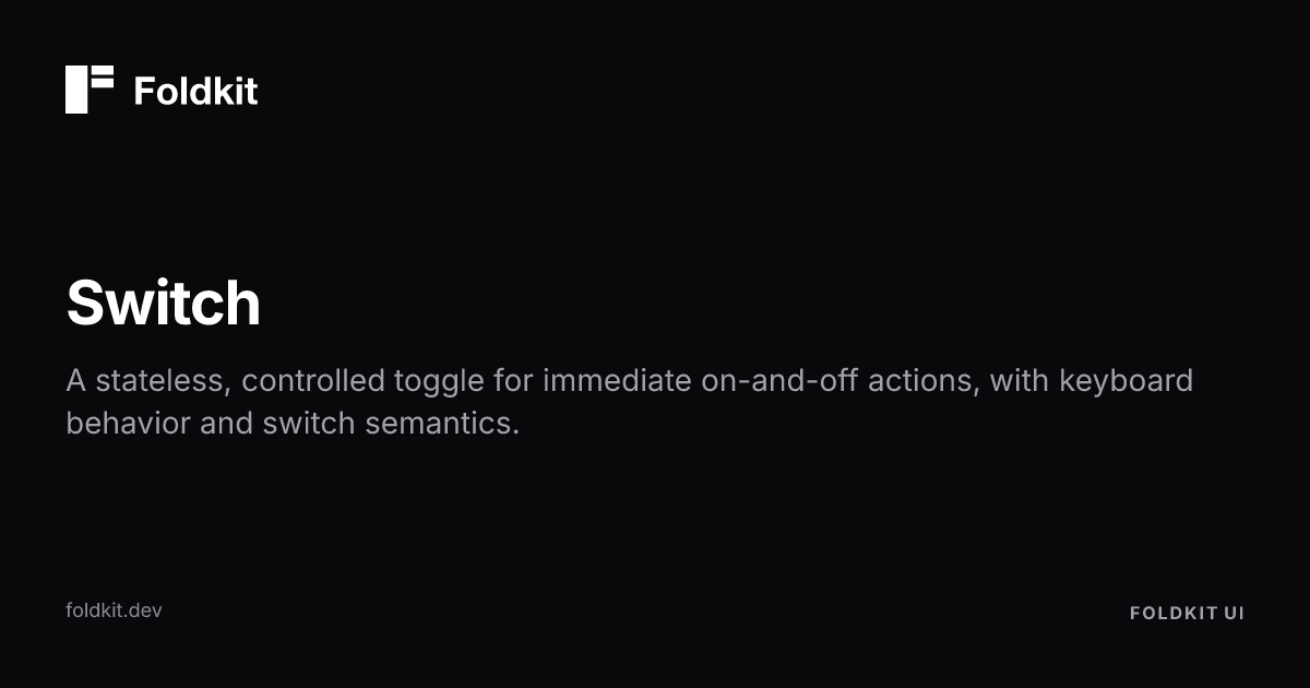 Switch - Foldkit | Effect-TS Frontend Framework