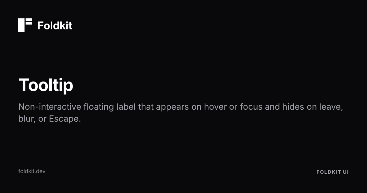 Tooltip - Foldkit | Effect-TS Frontend Framework