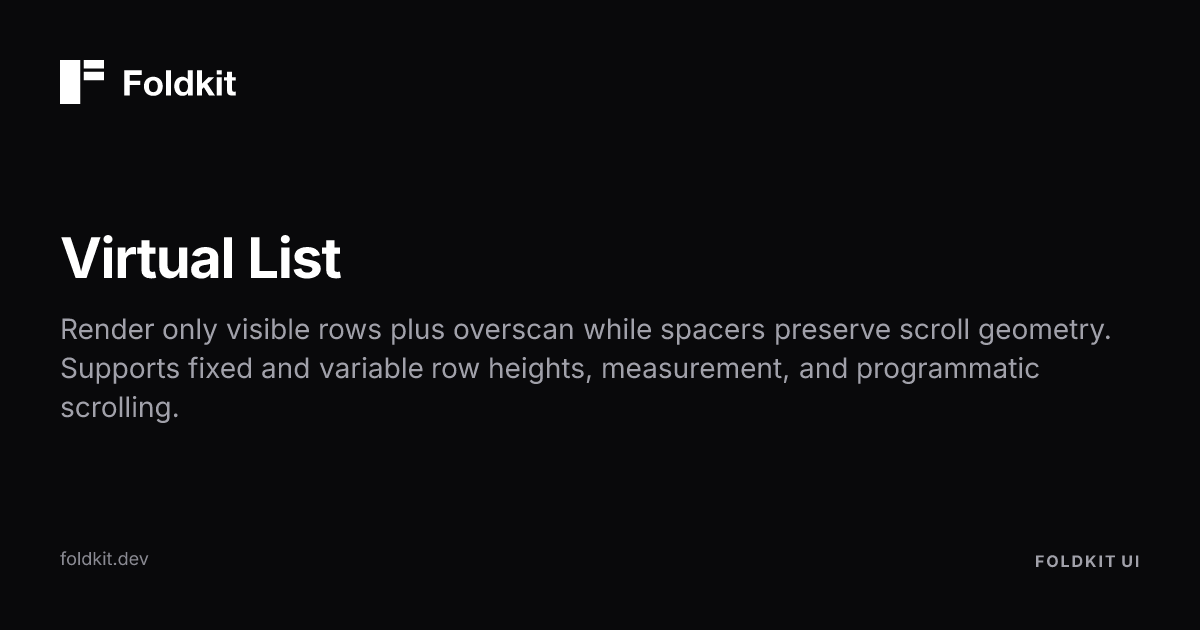 Virtual List - Foldkit | Effect-TS Frontend Framework